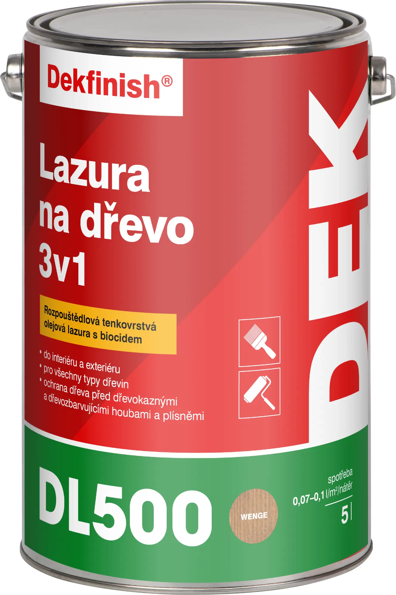 Lazura na dřevo DEKFINISH DL500 3 v 1 wenge 5 l