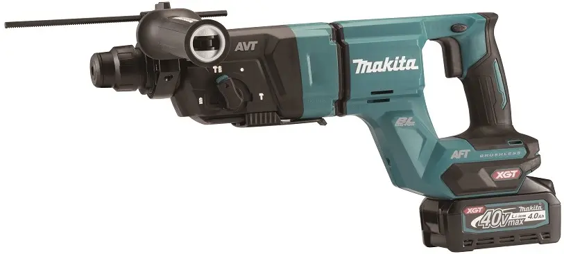 Makita - 40V AKU kombinované kladivo, 2x aku Li-ion XGT 4,0 Ah, nabíječka HR007GM201
