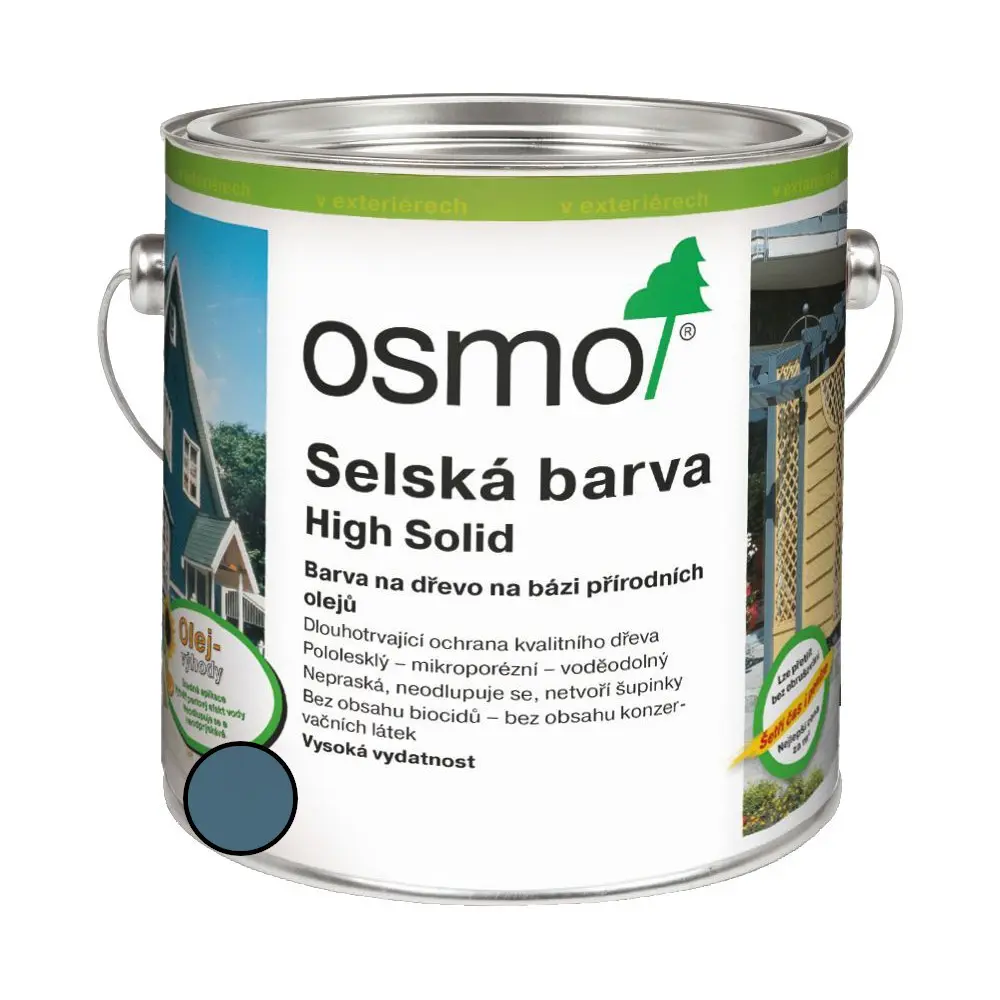 Nátěr venkovní Osmo 2507 Selská barva holubí modř 2,5 l