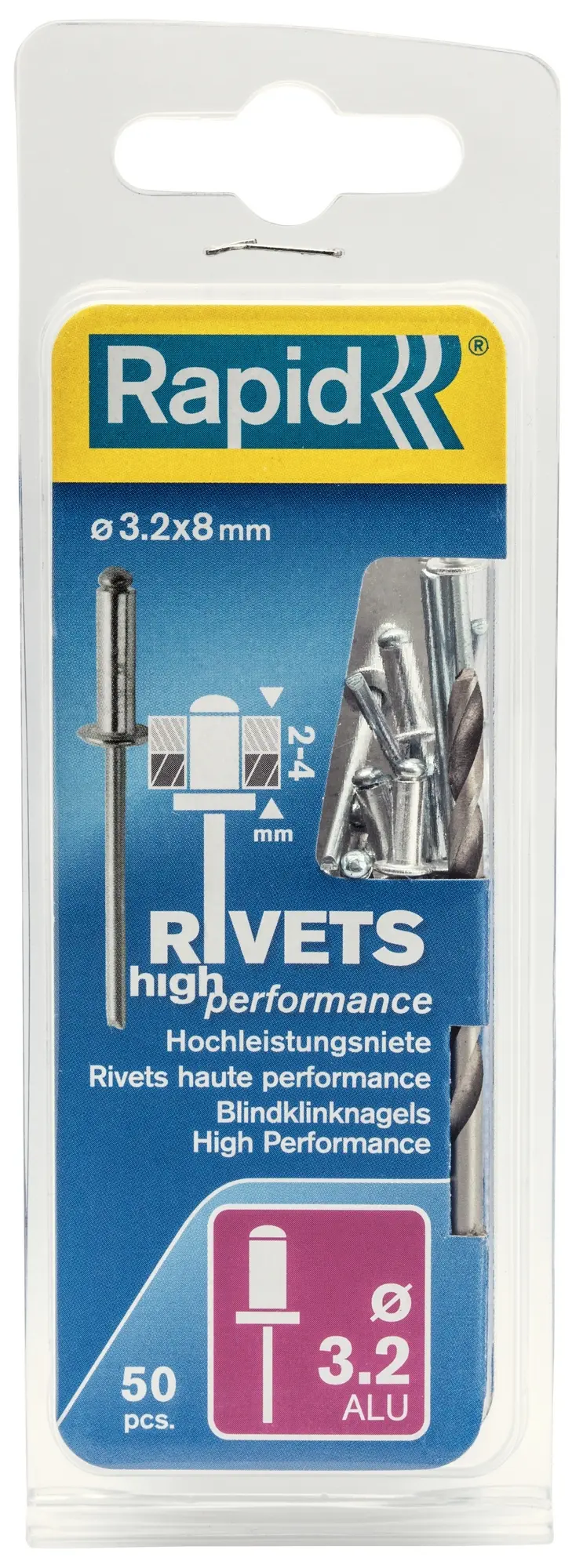 Nýty hliníkové Rapid High Performance 3,2×8 mm 50 ks