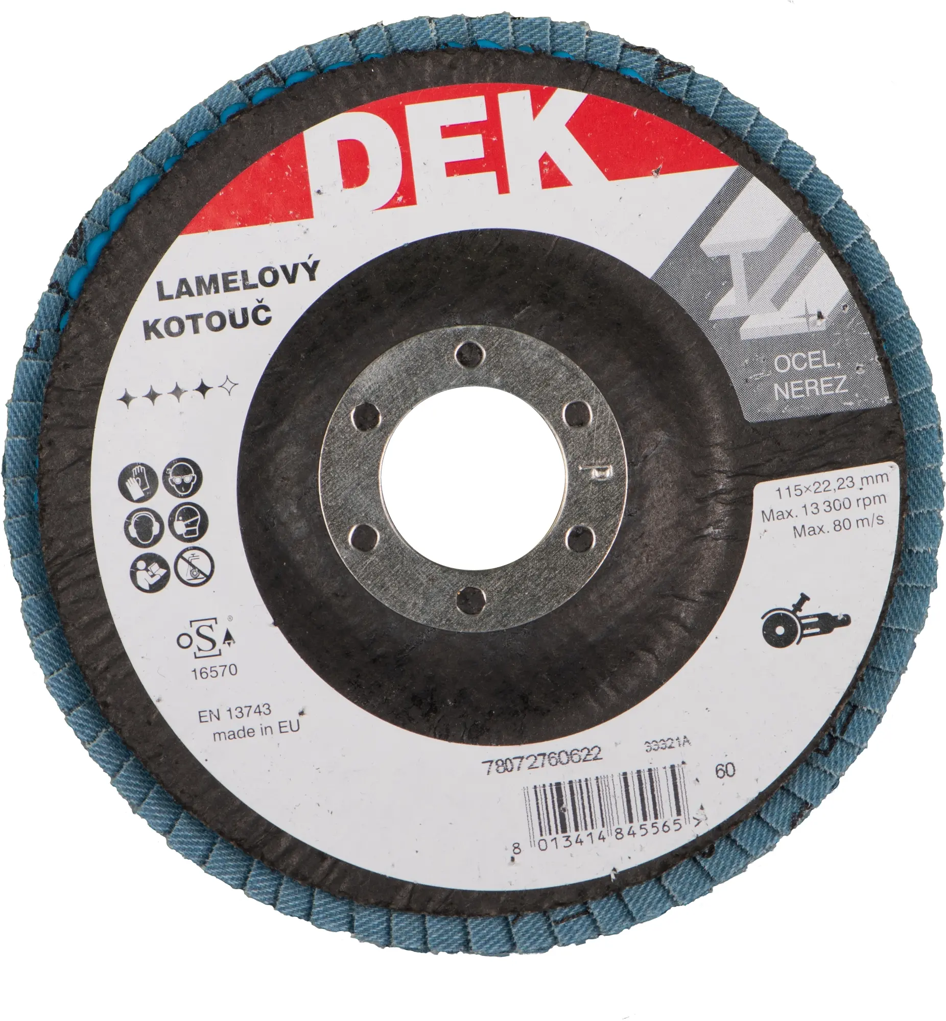 Kotouč brusný lamelový DEK 115×22,23 mm 60