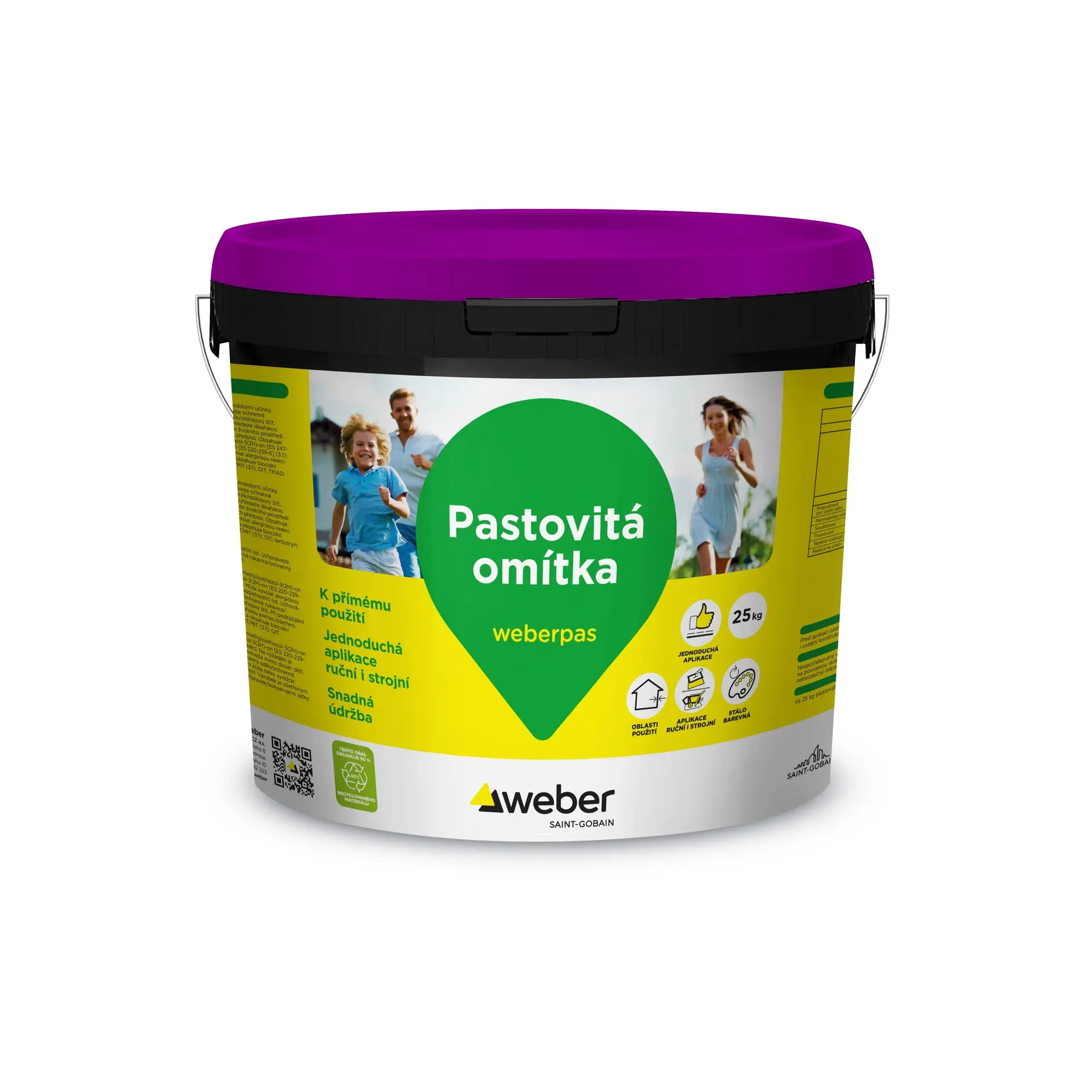 Omítkapastovitá weberpas aquaBalance zrnitá 1,5 mm BI00 – bílá 25 kg