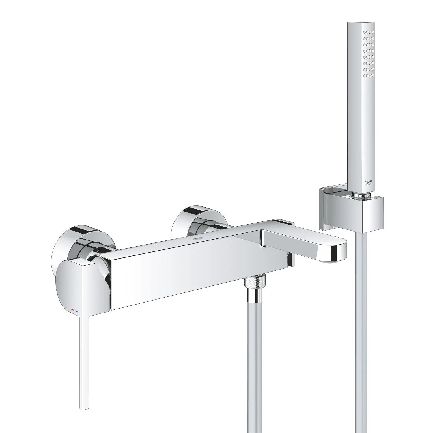 Baterie vanová nástěnná Grohe Plus chrom s přepínačem a sprchovým setem 33547003