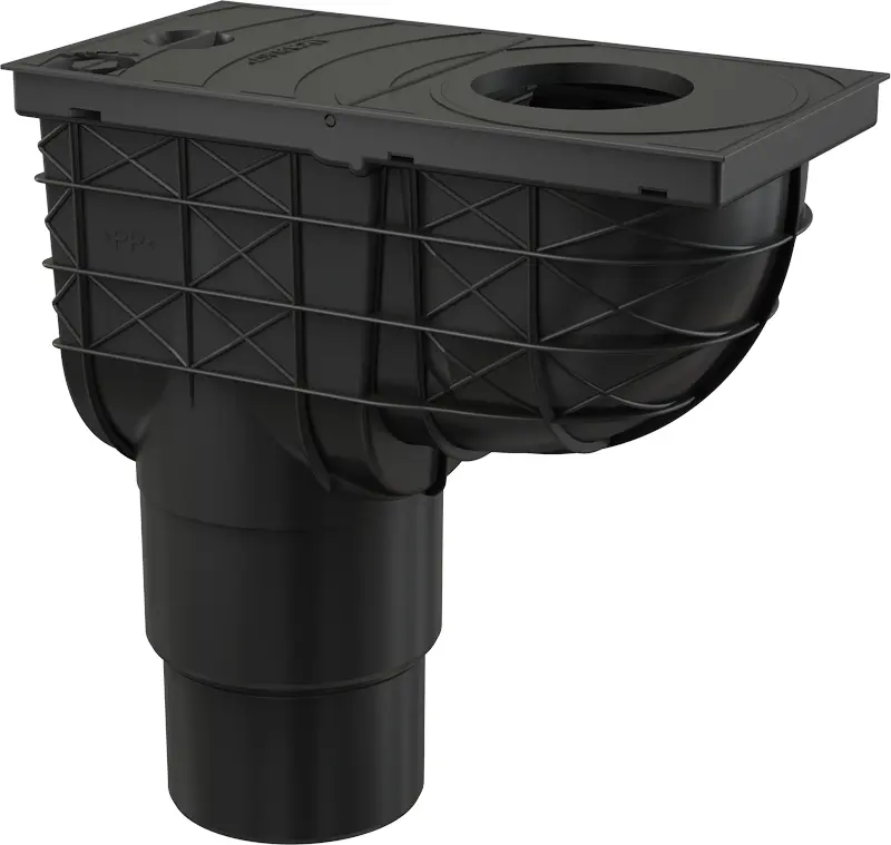 Lapač střešních splavenin DN 110/125 spodní černá