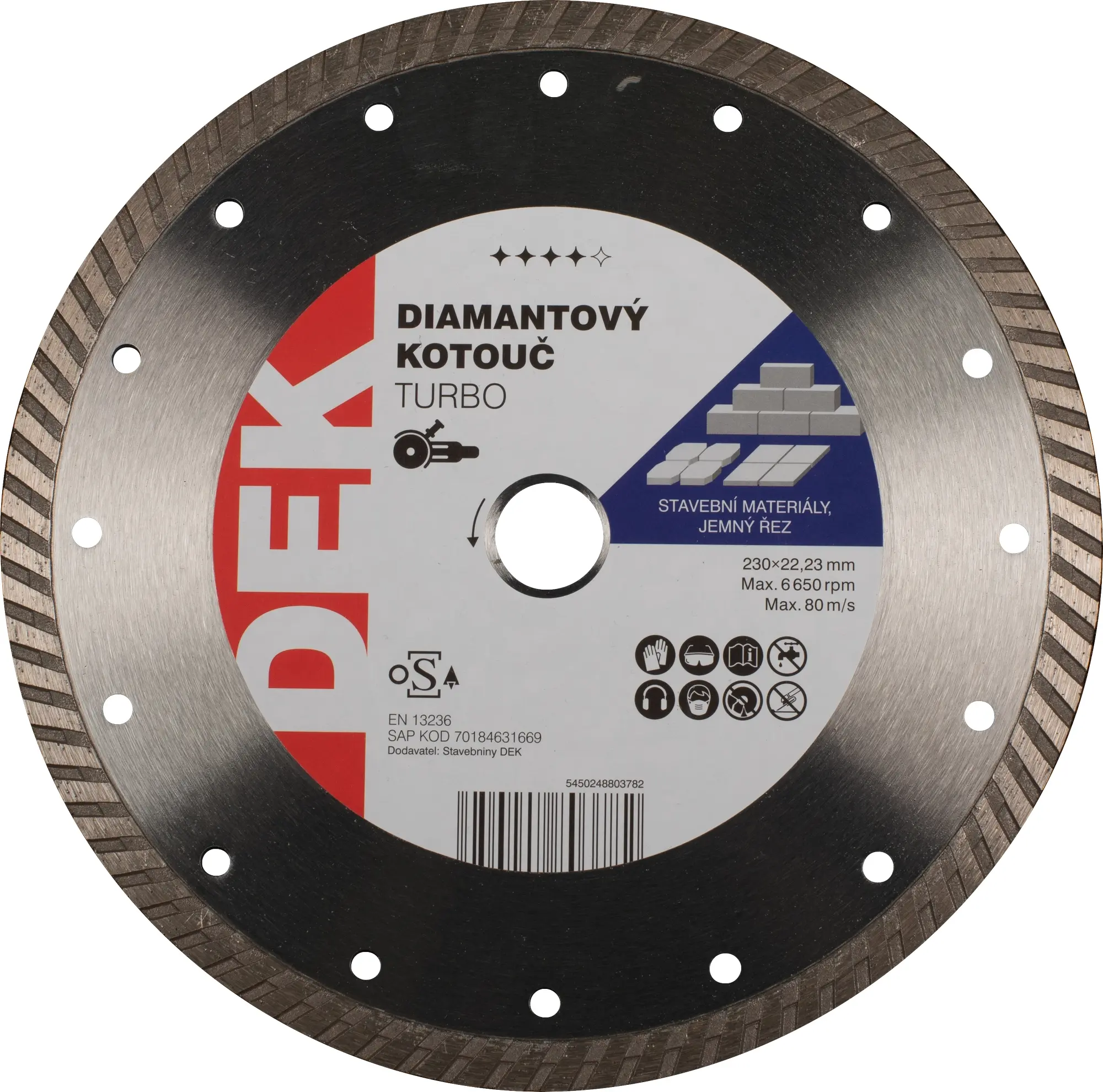 Kotouč řezný DIA DEK TURBO 230×22,23 mm