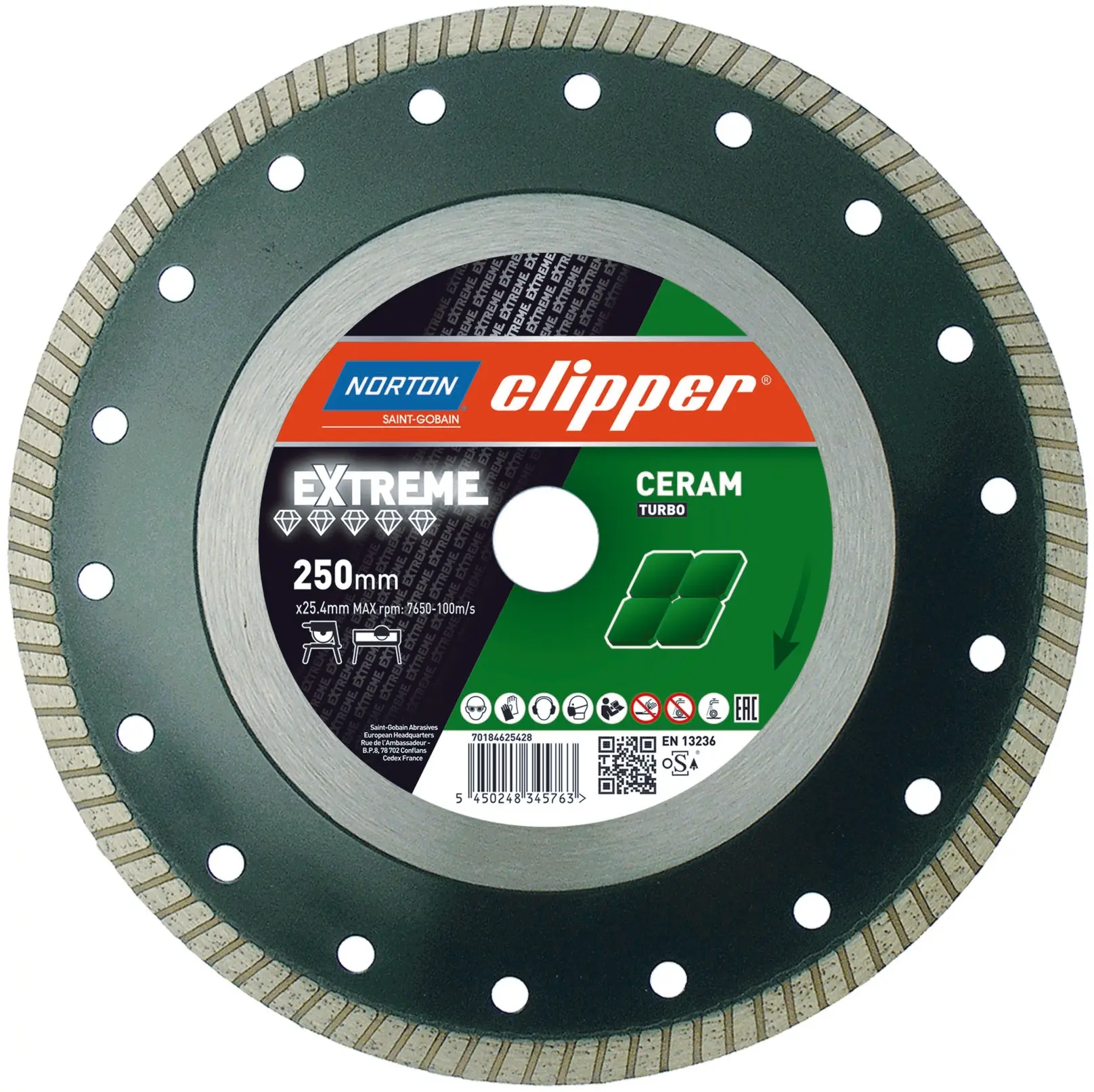 Kotouč řezný DIA Norton Extreme Ceram Turbo 250×25,4 mm