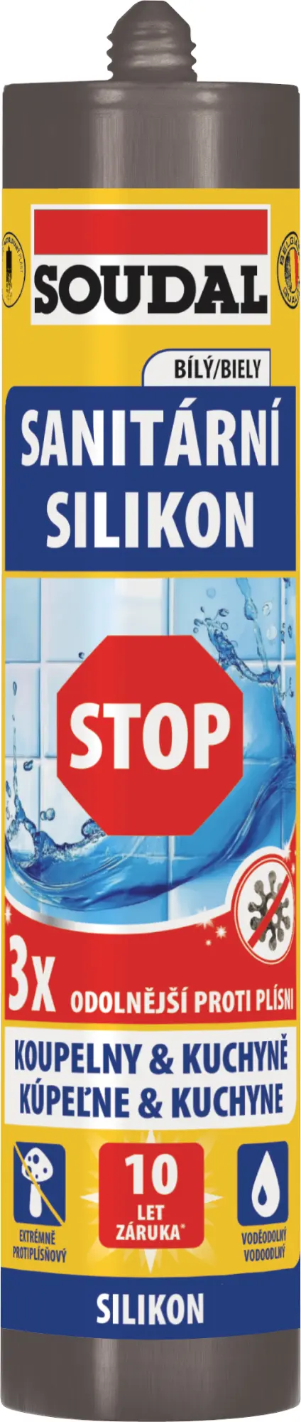 Silikon sanitární Soudal STOP bílý 280 ml