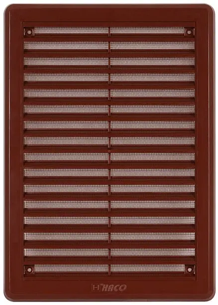 Mřížka větrací se sítí a krytkou HACO VM K 175×250 mm hnědá