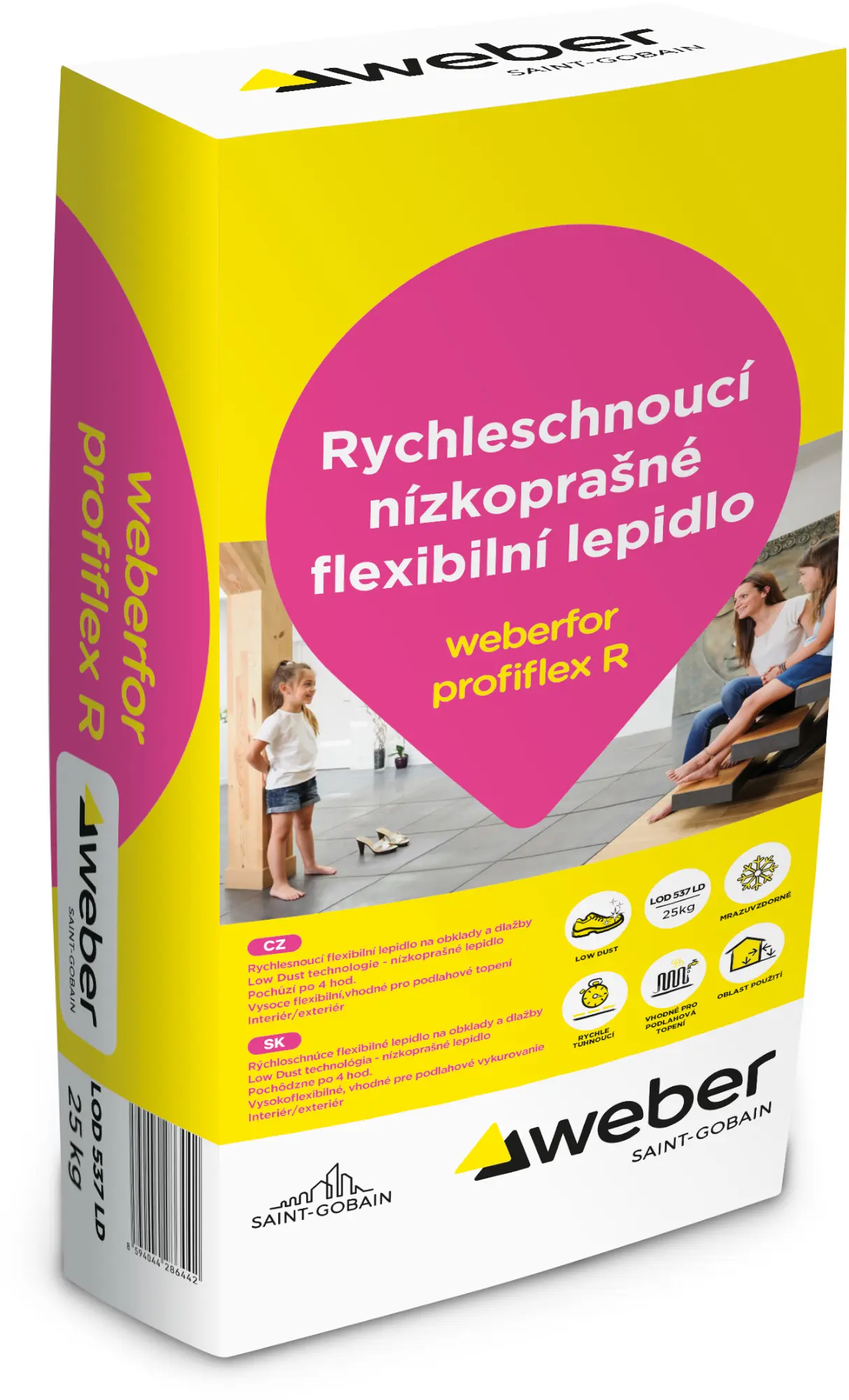 Lepidlo cementové C2FT S1 weberfor profiflex R LD 25 kg