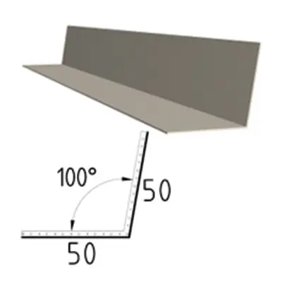 Lišta koutová vnitřní poplastovaná Viplanyl světle šedá délka 2,0 m rš. 100 mm