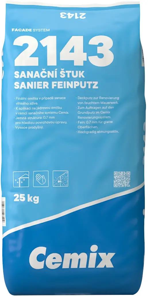 Omítka sanační štuková Cemix 2143 25 kg