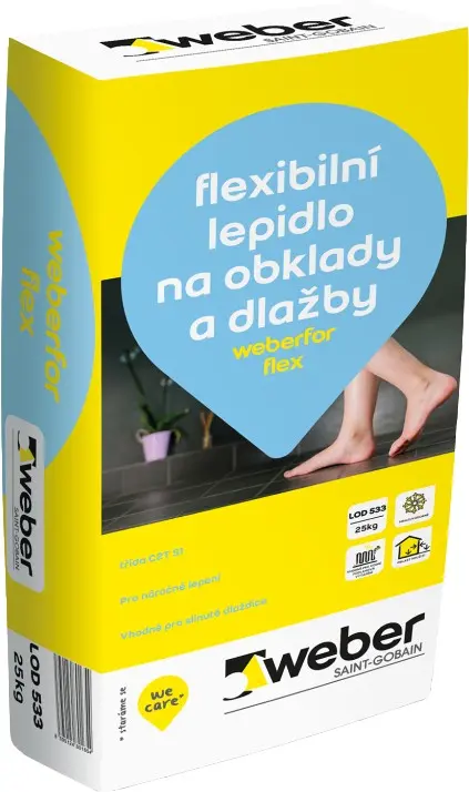 Lepidlo cementové C2TE S1 weberfor flex 25 kg