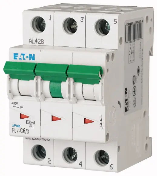 Jistič Eaton PL7-C6/3 10 kA C 6 A