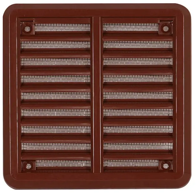 Mřížka větrací se sítí a krytkou HACO VM K 150×150 mm hnědá