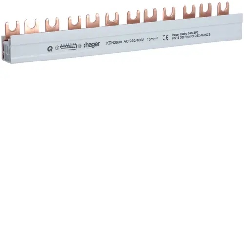 Lišta propojovací Hager KDN380A 3pól 16 mm2