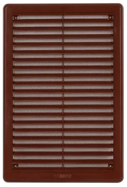Mřížka větrací se sítí a krytkou HACO VM K 200×300 mm hnědá