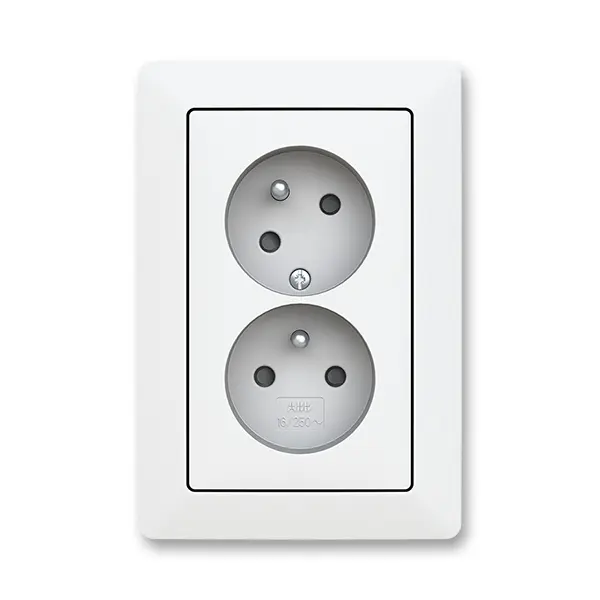 Zásuvka 230 V dvojnásobná ABB Zoni matná bílá