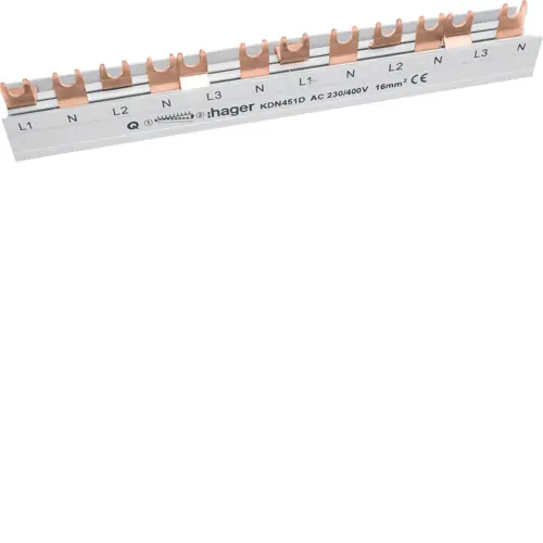 Lišta propojovací Hager KDN451D 3+Npól 16 mm2