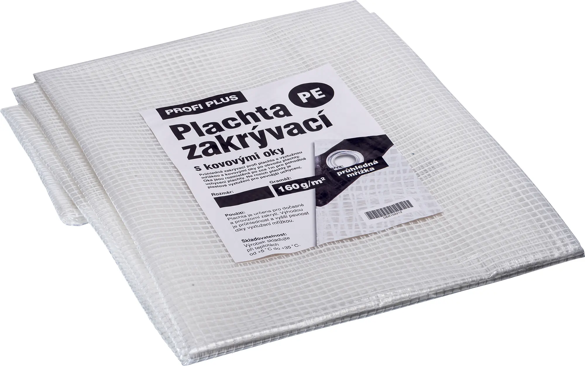 Plachta zakrývací PROFI PLUS 160 g/m2 průhledná 3×4 m