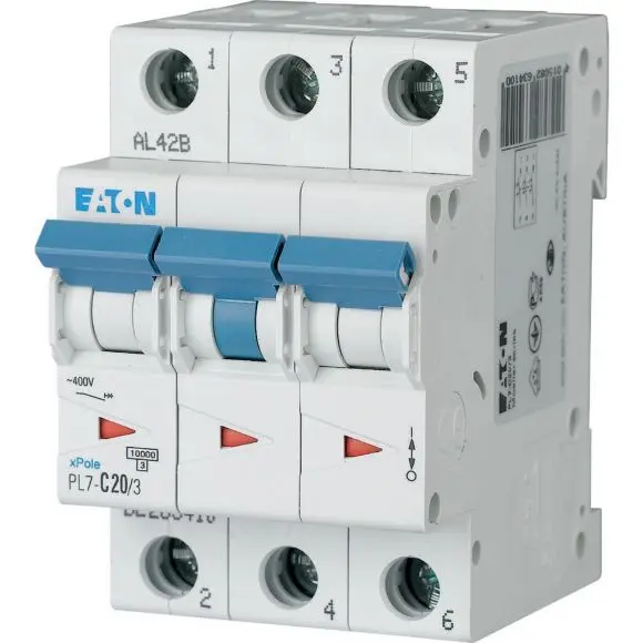Jistič Eaton PL7-B20/3 10 kA B 20 A