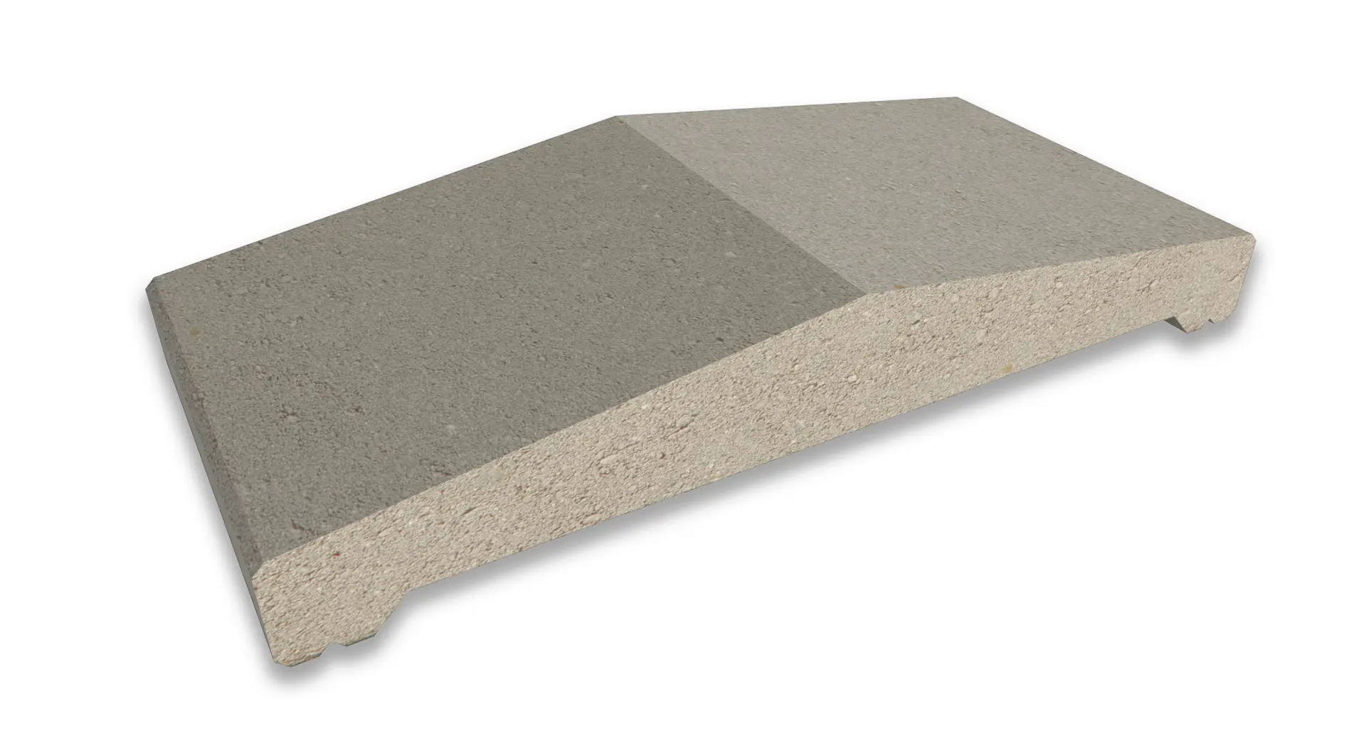 Stříška plotová štípaná CS Blok 40 šedá 230×500×84 mm