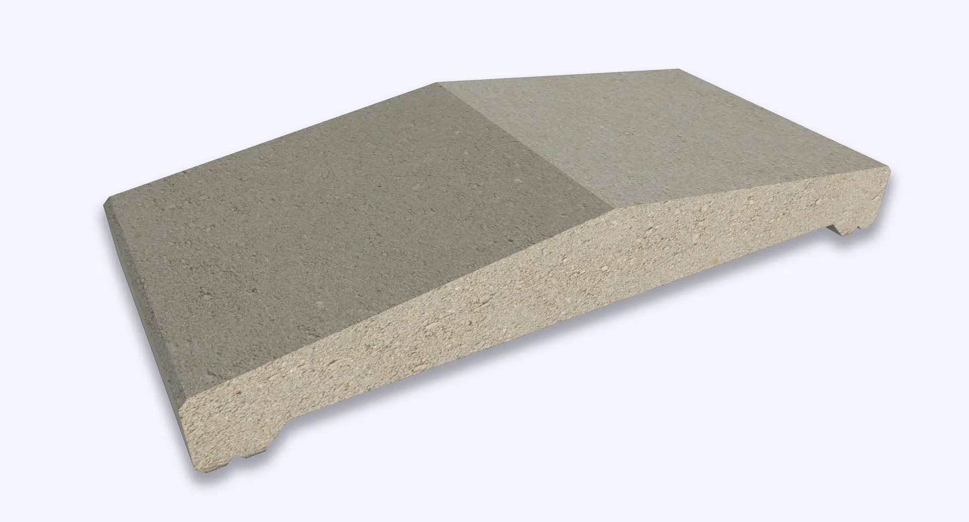 Stříška plotová štípaná CS Blok 40 šedá 230×500×84 mm