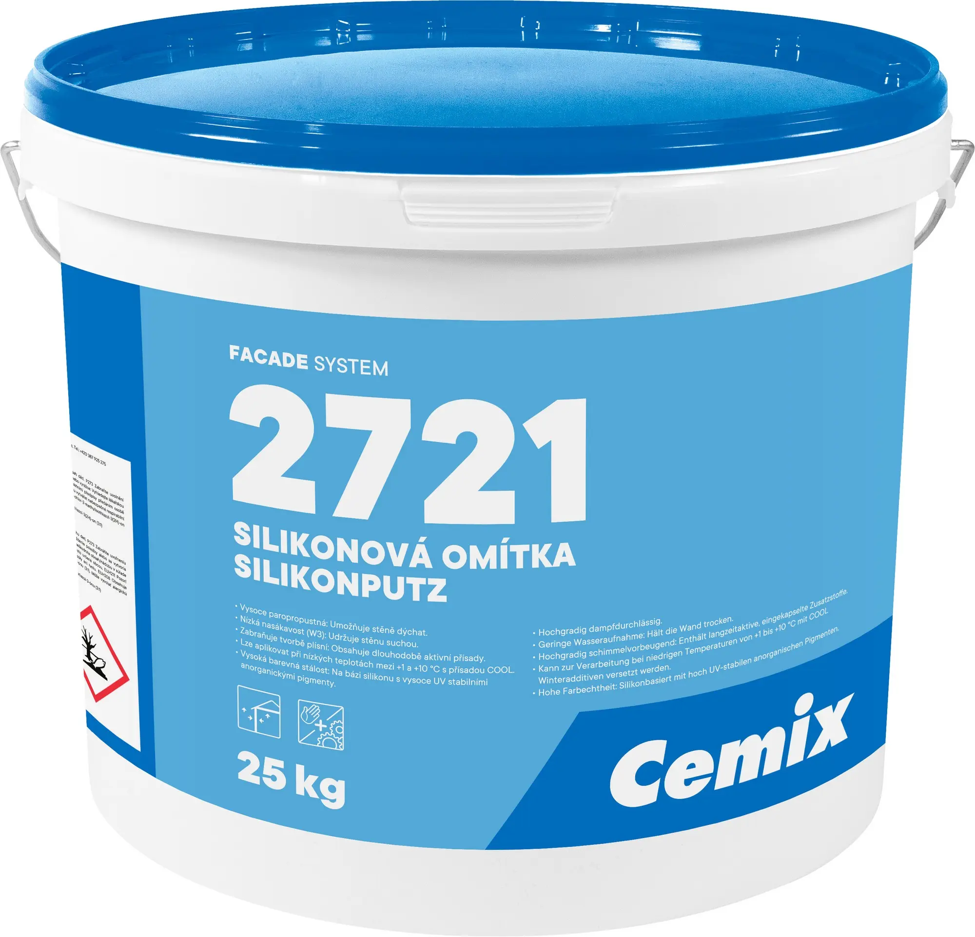 Omítka silikonová Cemix 2721 zatíraná 1,5 mm 25 kg