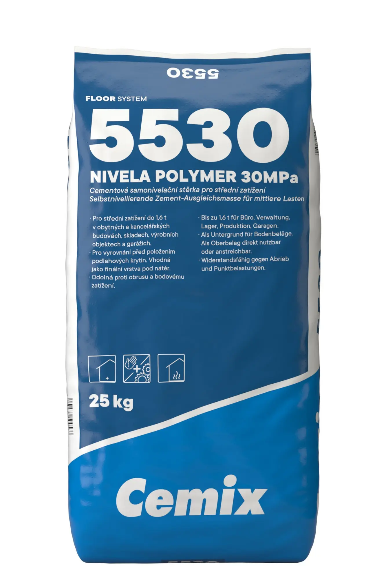 Stěrka samonivelační 30 MPa Cemix 5530 Nivela Polymer 25 kg