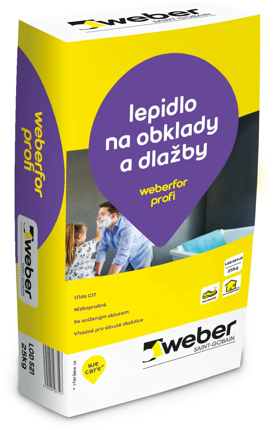 Lepidlo cementové C1T weberfor profi LD 25 kg