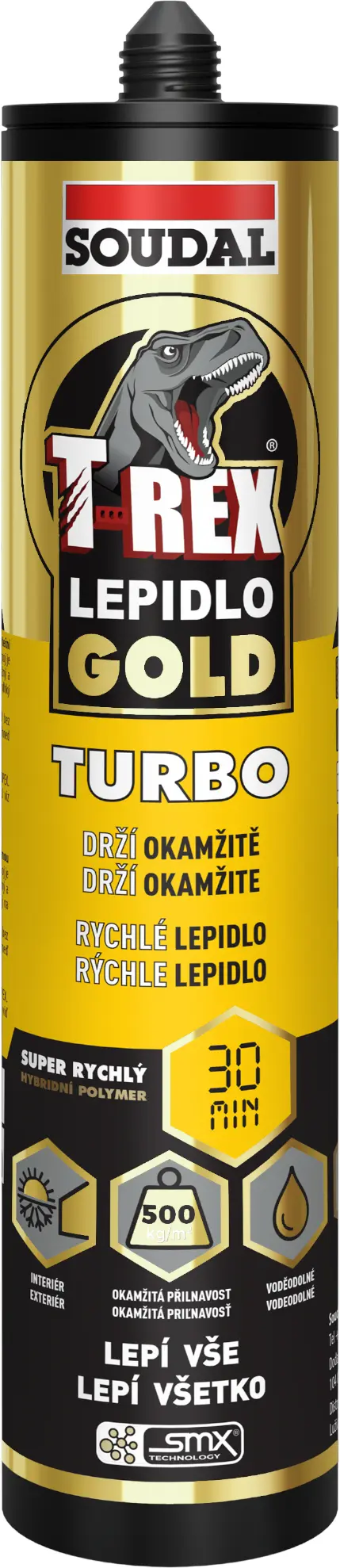 Lepidlo montážní Soudal T-REX GOLD TURBO 290 ml