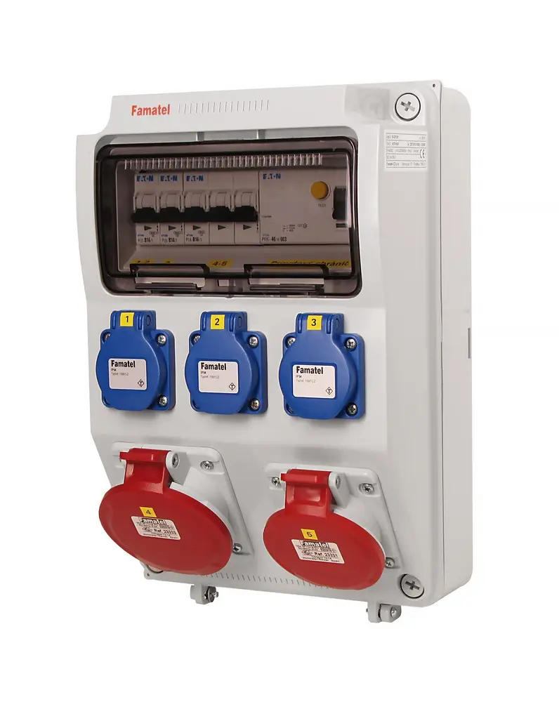 Kombinace zásuvková Famatel v510-6kA 3× 230 V 2× 400 V