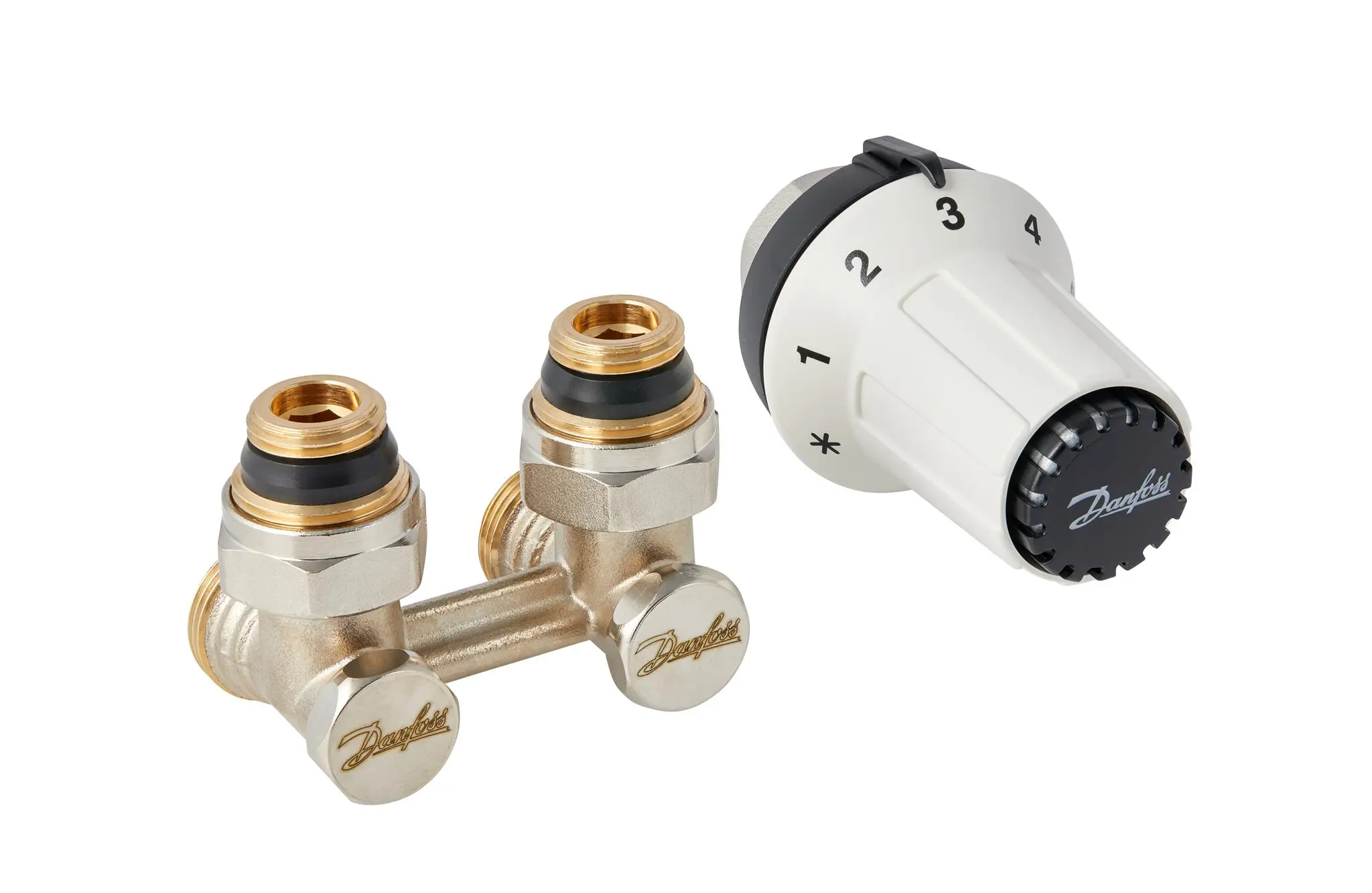 Sada termostatické hlavice DANFOSS RAS-CK a šroubení RLV-KB rohové, 013G5276