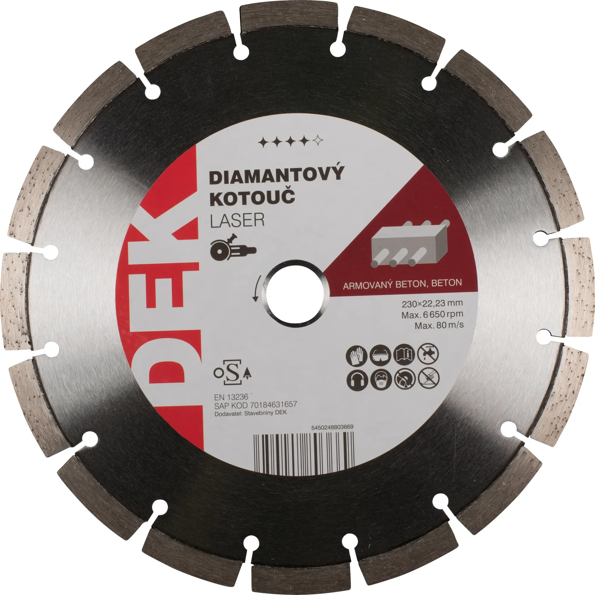 Kotouč řezný DIA DEK LASER RED 230×22,23 mm