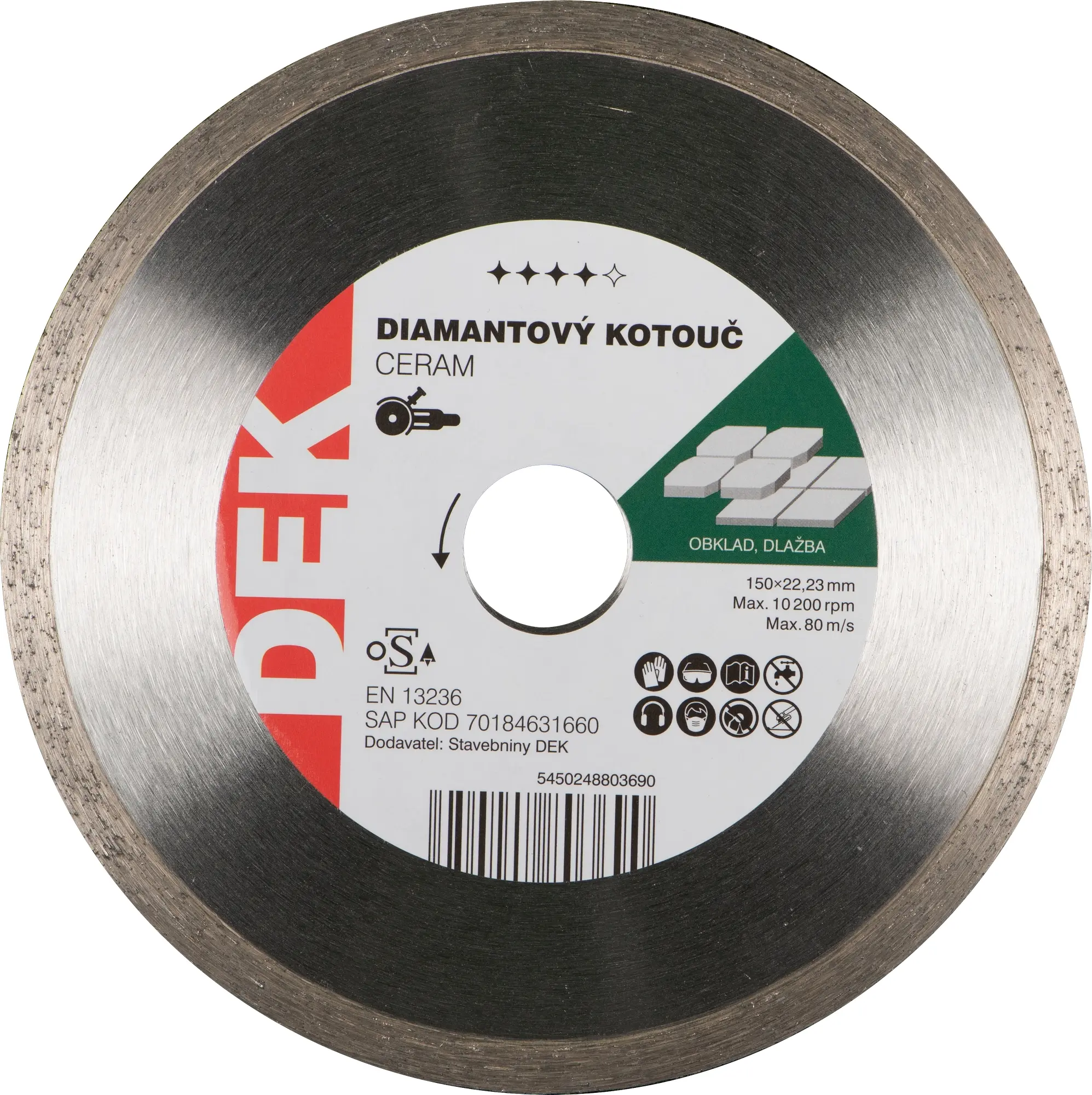 Kotouč řezný DIA DEK CERAM 150×22,23 mm