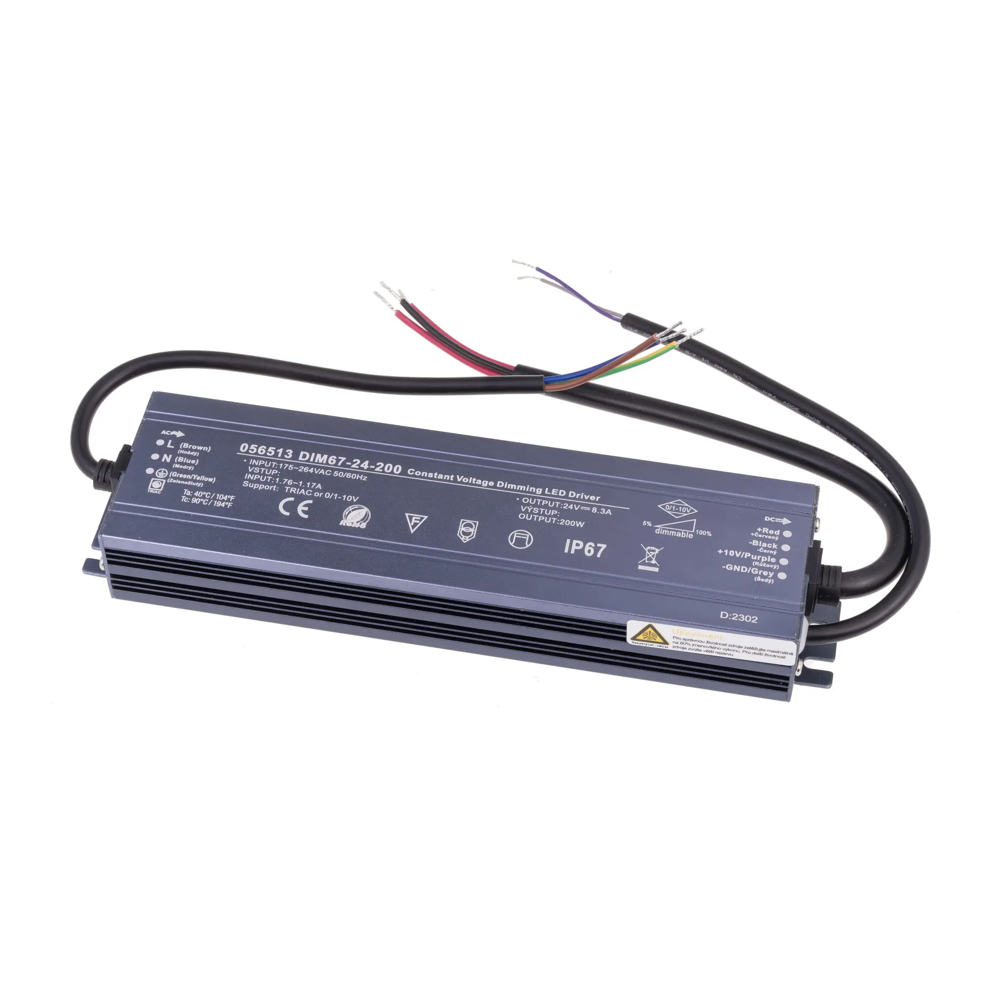 Stmívatelný napěťový zdroj DIM67 24V 200W