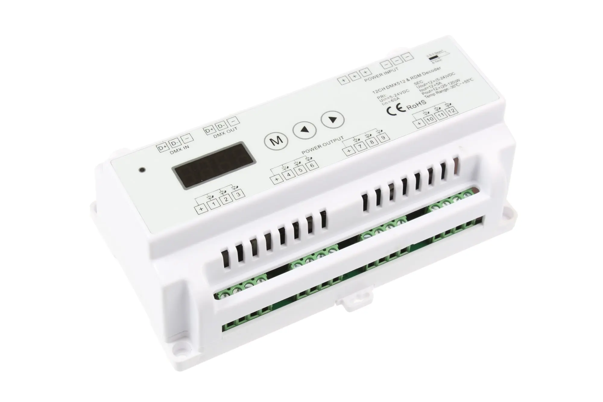 DMX dimLED dekodér 12CH DIN