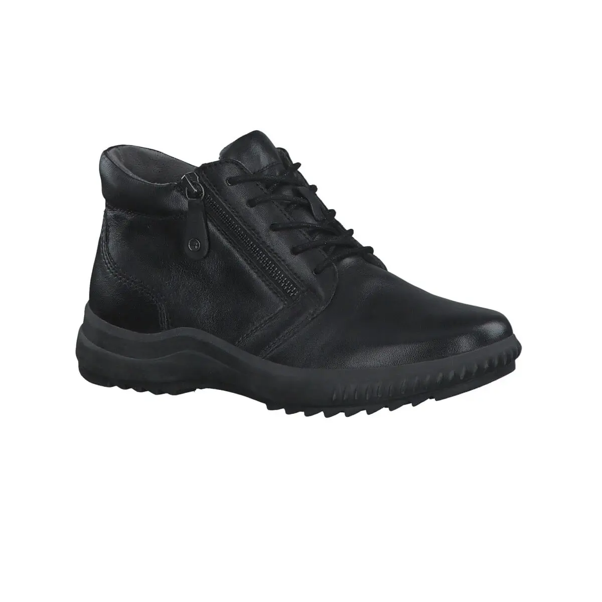 TAMARIS Kožené polobotky Tamaris, černé