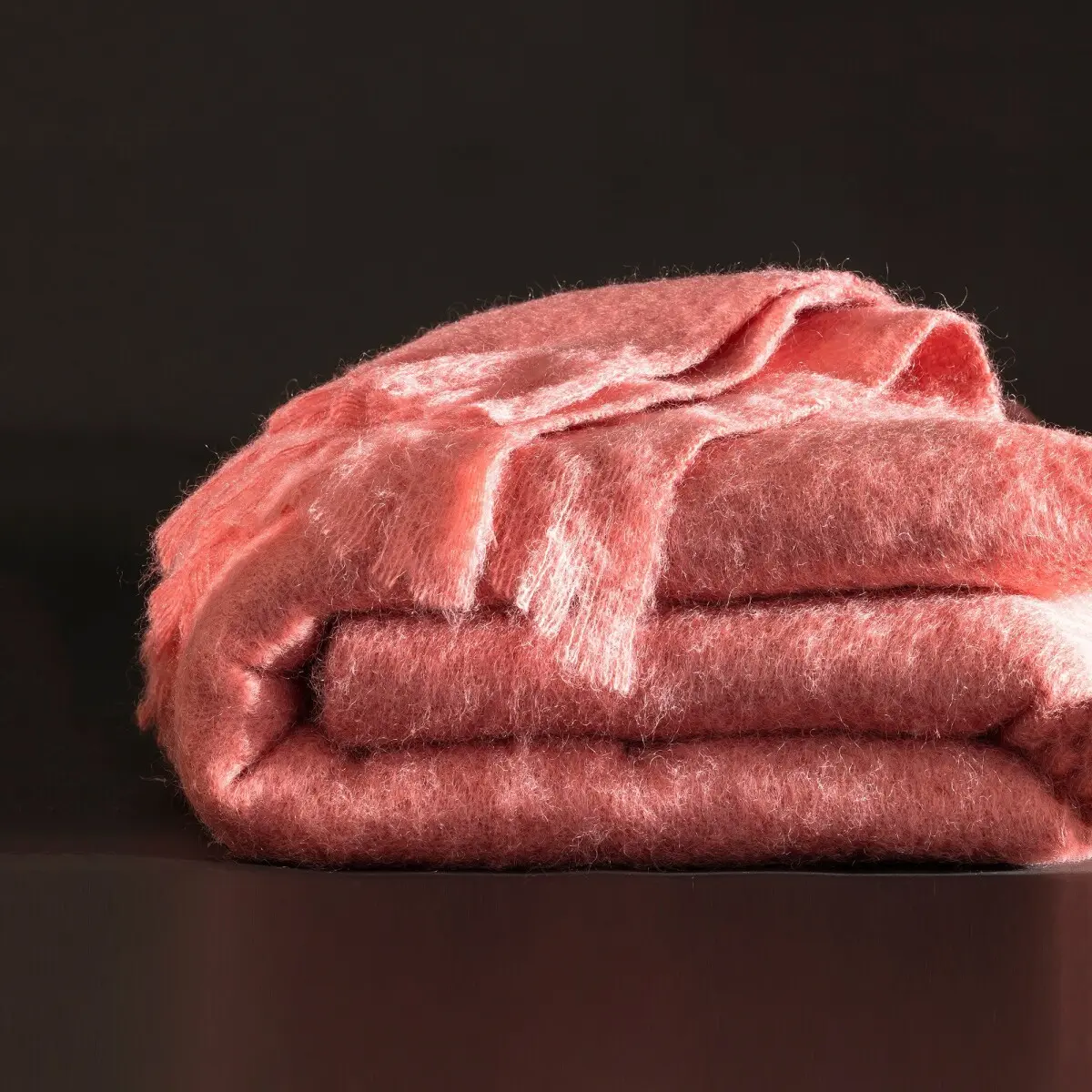 Mohérová vlněná deka Ourson® s kozí vlnou Angora růžová