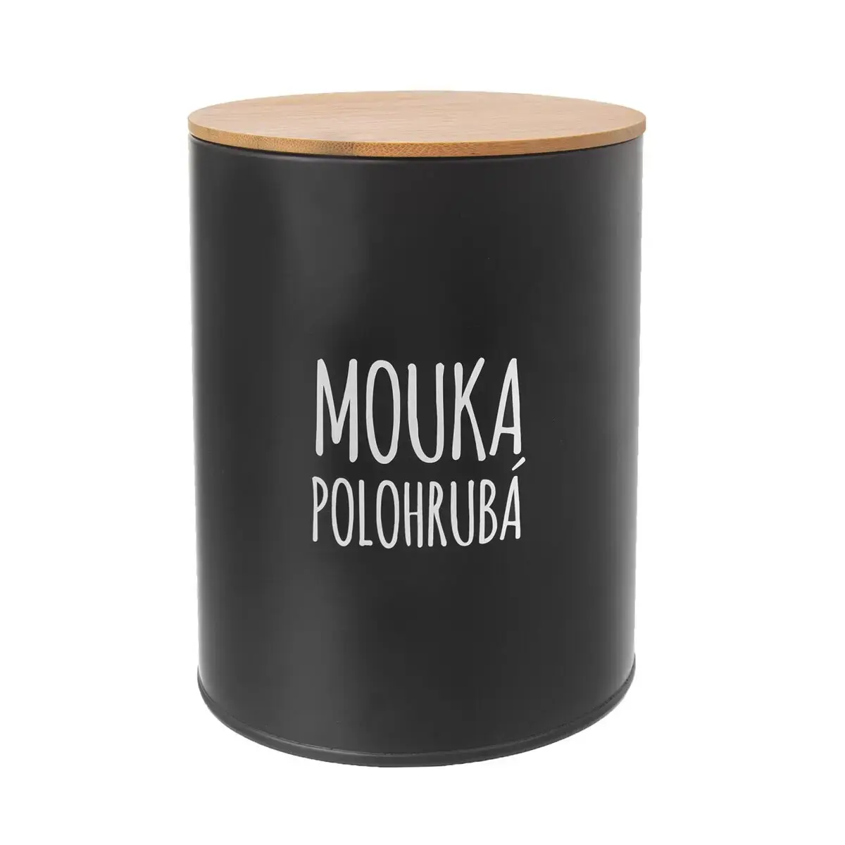 Plechová dóza MOUKA POLOHRUBÁ s bambusovým víčkem