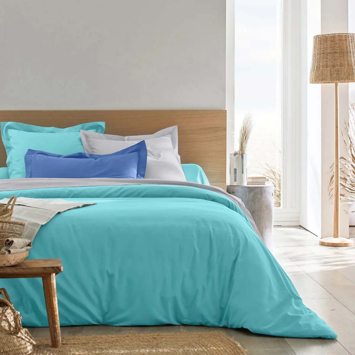 Jednobarevné povlečení zn. Colombine®, polycoton blankytně modrá napínací prostěradlo 90x200cm
