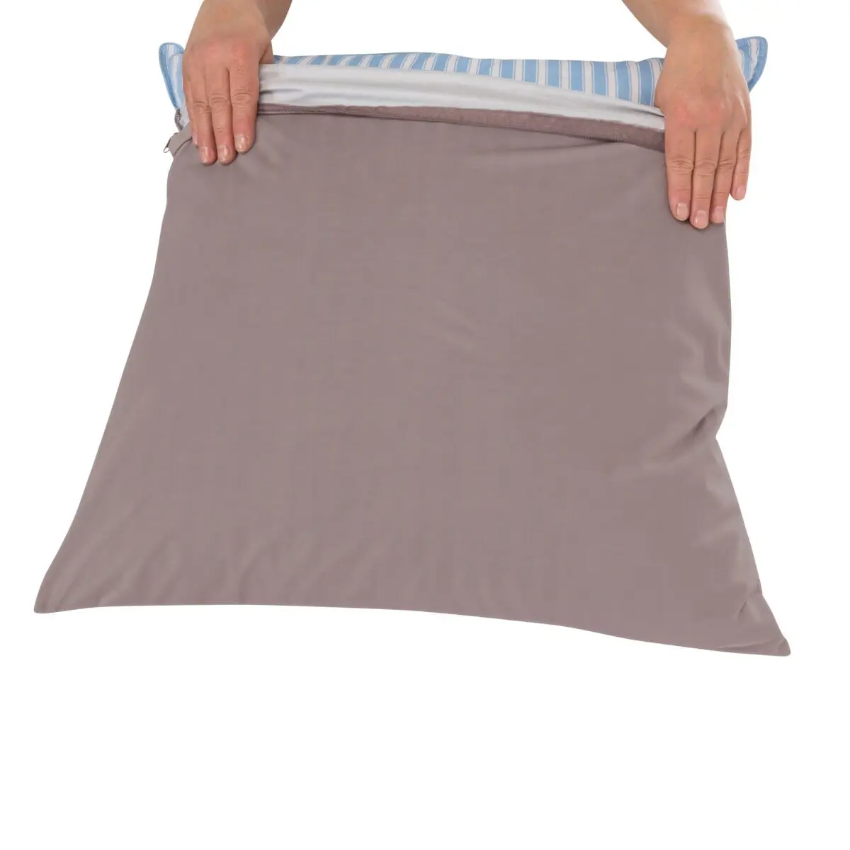 Nepropustný povlak na polštář Tencel hnědošedá