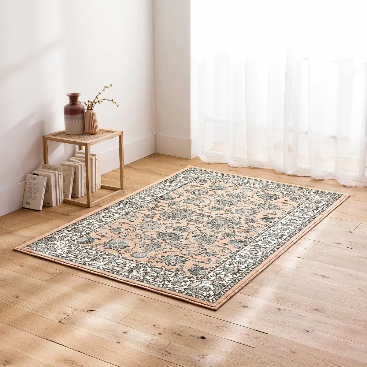 Obdélníkový koberec s perským vzorem růžová 80x150 cm