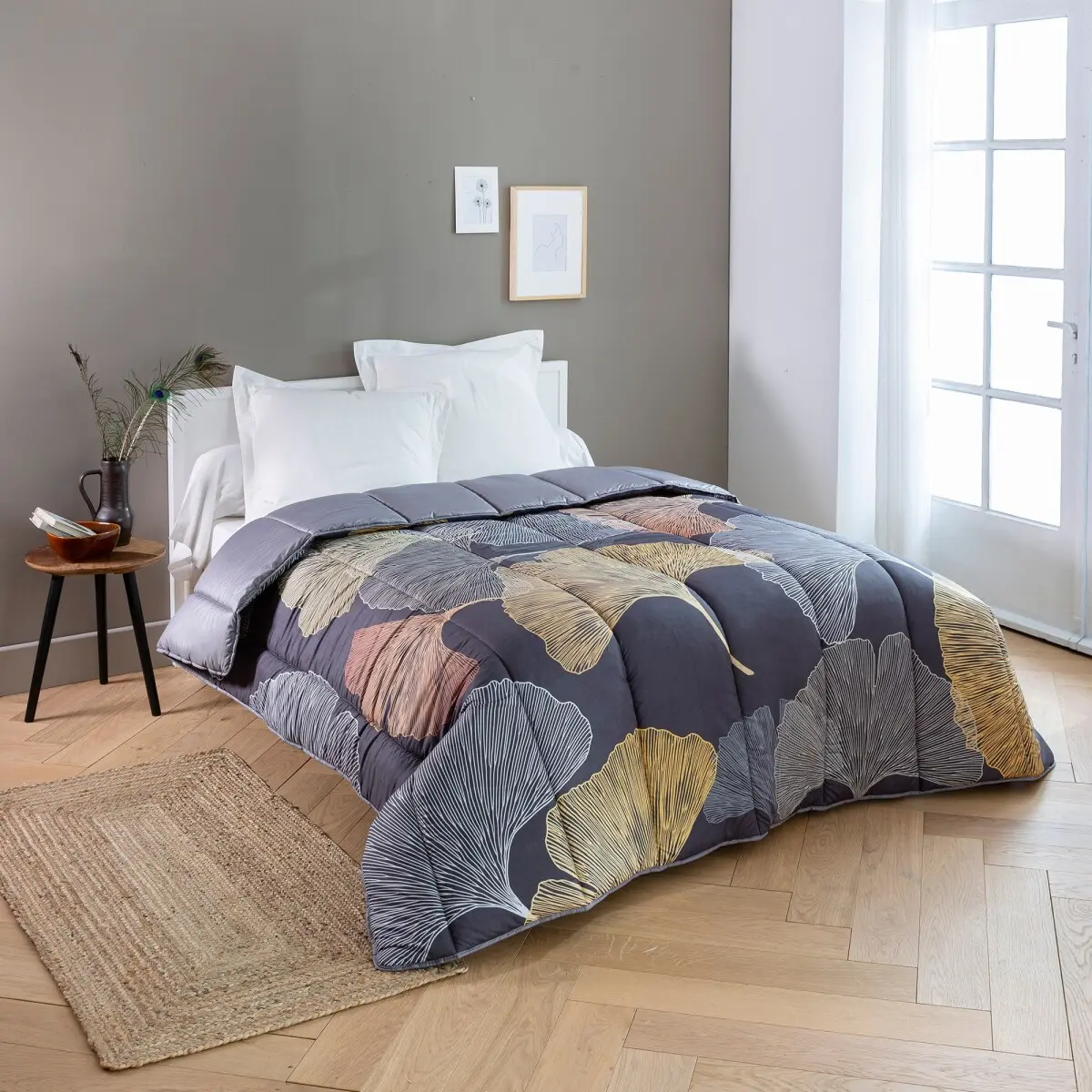Přikrývka s potiskem Ginkgo, polyester, 200 g/m2