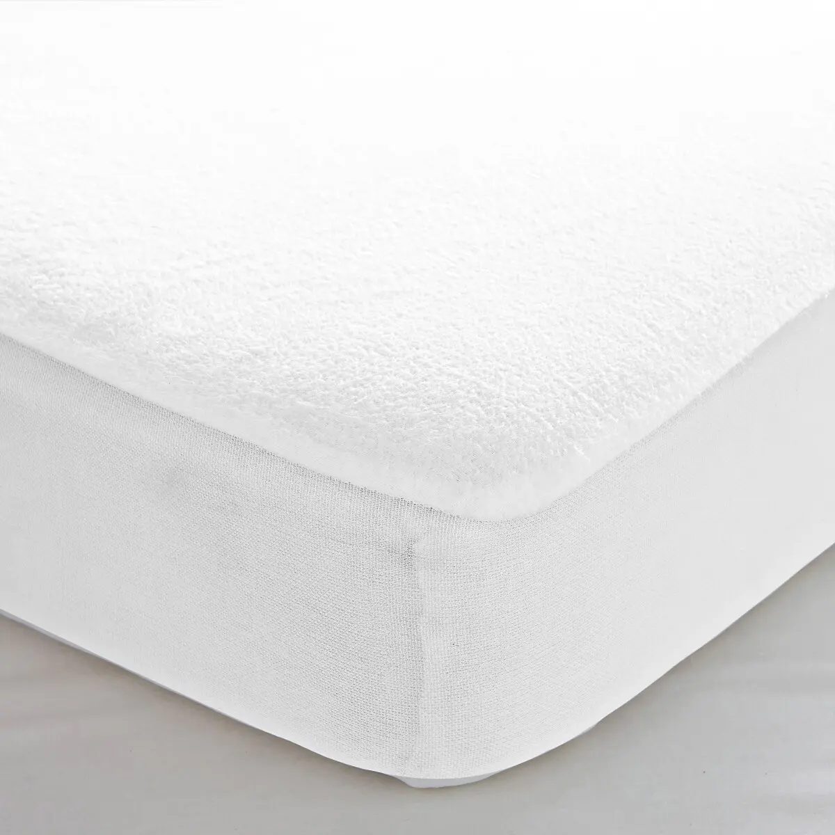 Moltonová absorpční ochrana matrace z recyklované bavlny, hloubka rohů 29 cm bílá