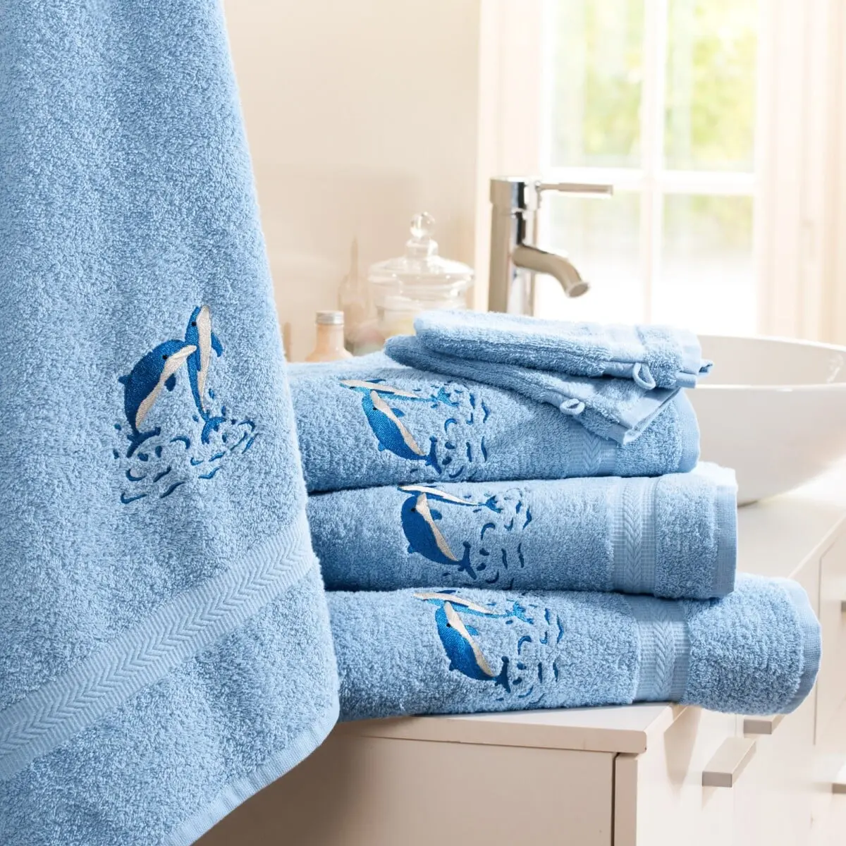 Froté koupelnový textil s výšivkou delfína zn. Colombine®