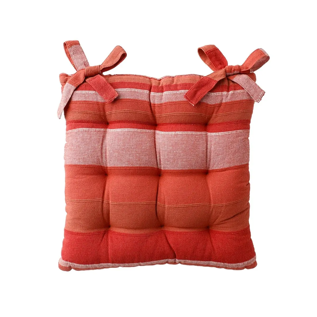 Sada 2 pruhovaných podsedáků na židli terakota 2ksx40x40x7cm