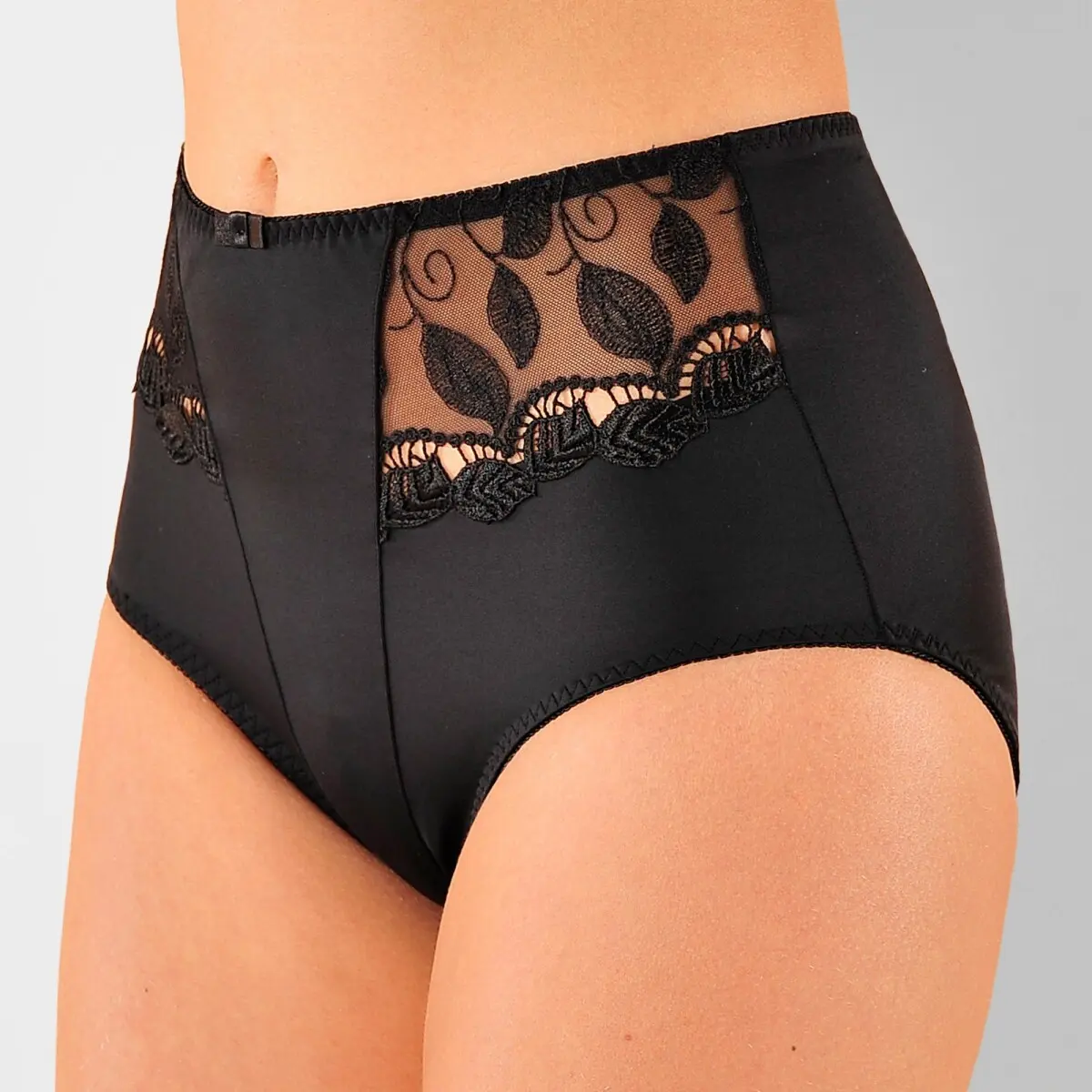 Sada 2 stahujících kalhotek Rima zn. Confidence Lingerie® z mikrovlákna a vyšívaného tylu černá