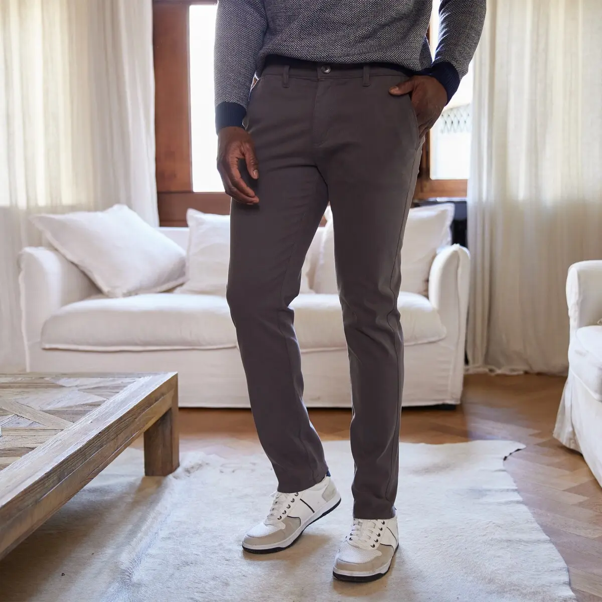 Gabardénové chino kalhoty