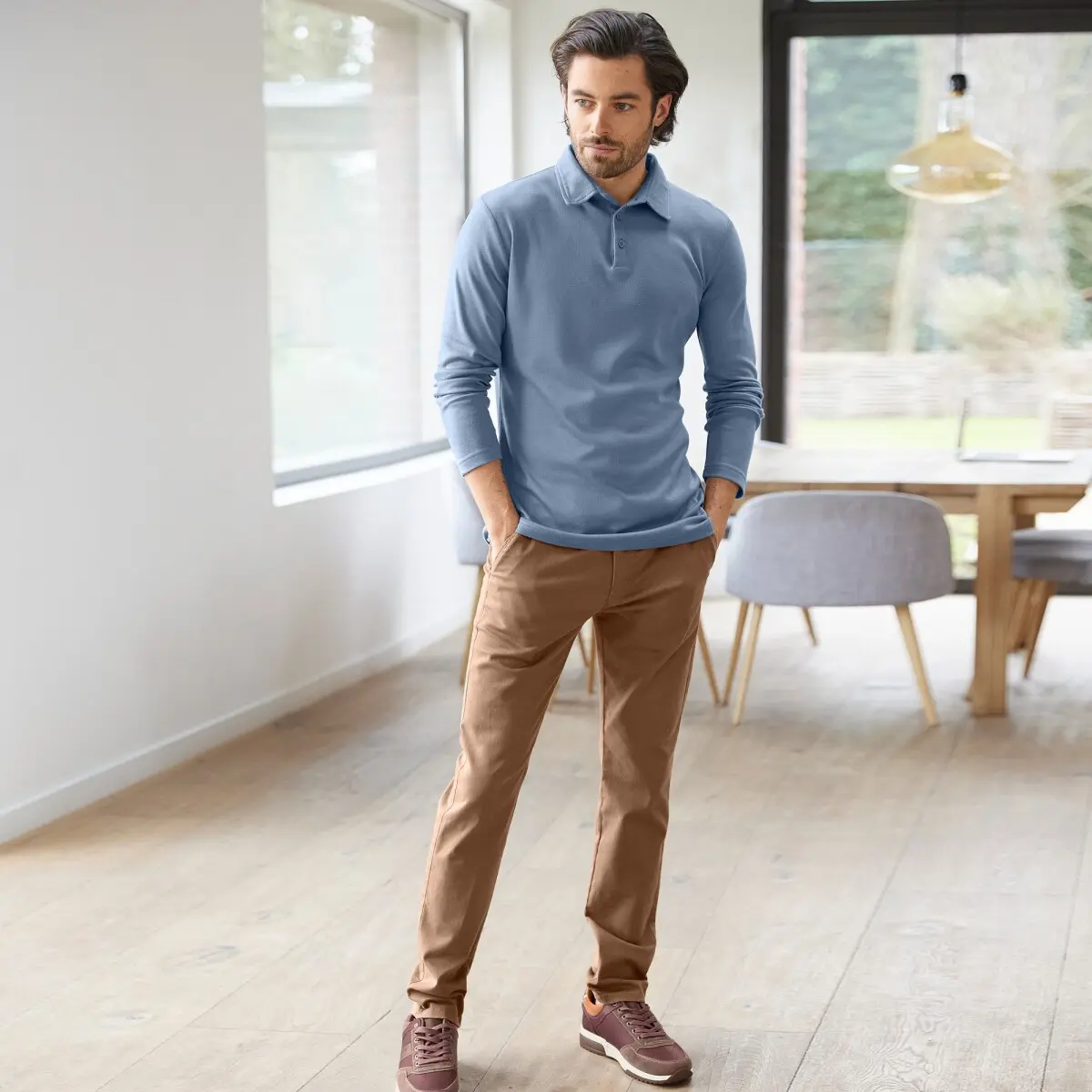 Gabardénové chino kalhoty