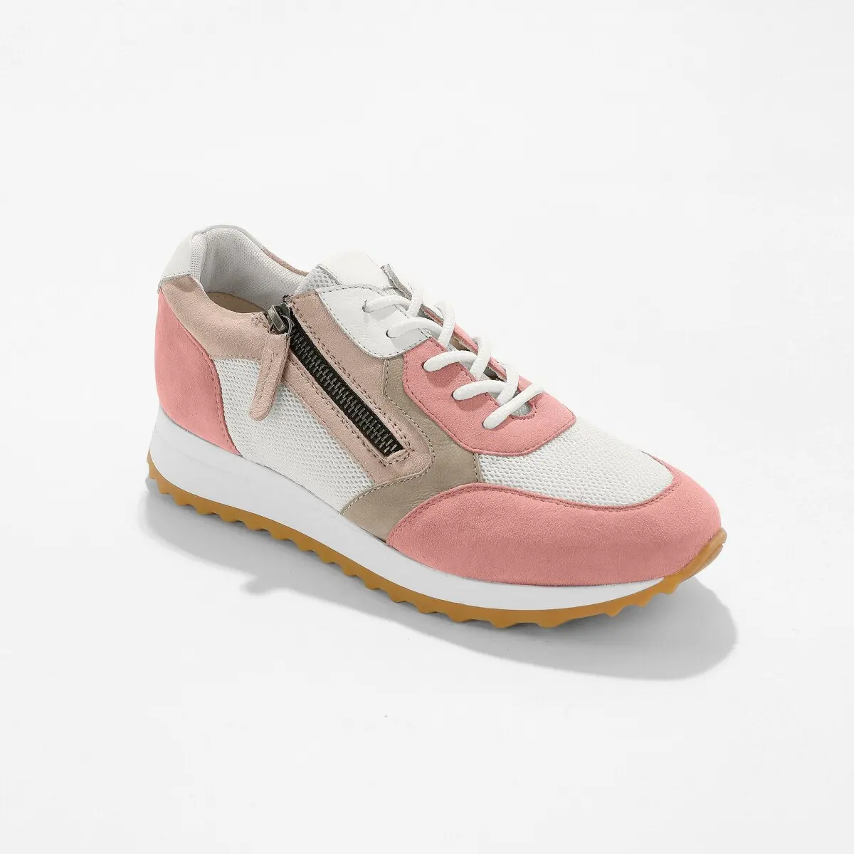 Kožené running sneakers na klínové podrážce